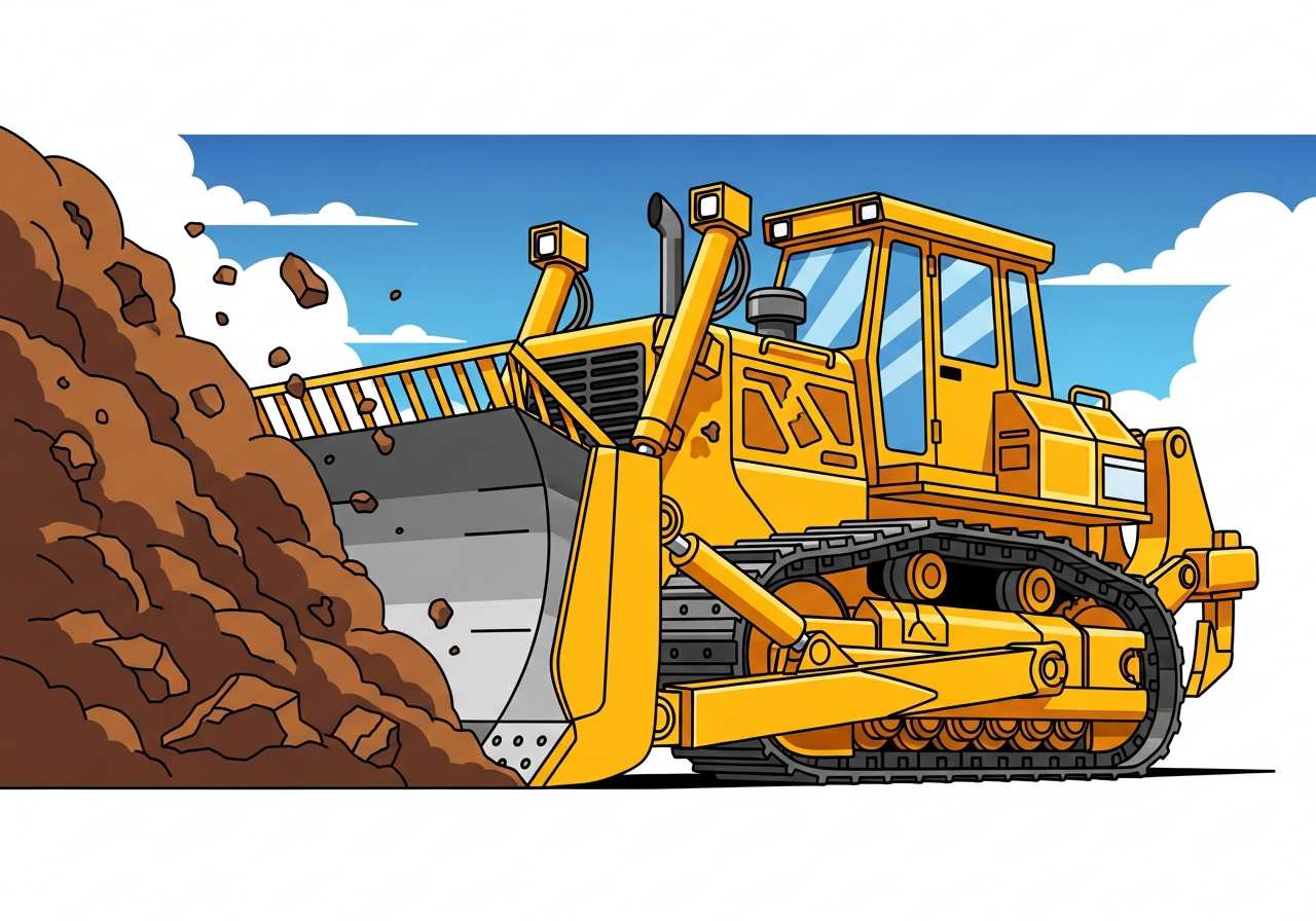 Visual representation of bulldozer