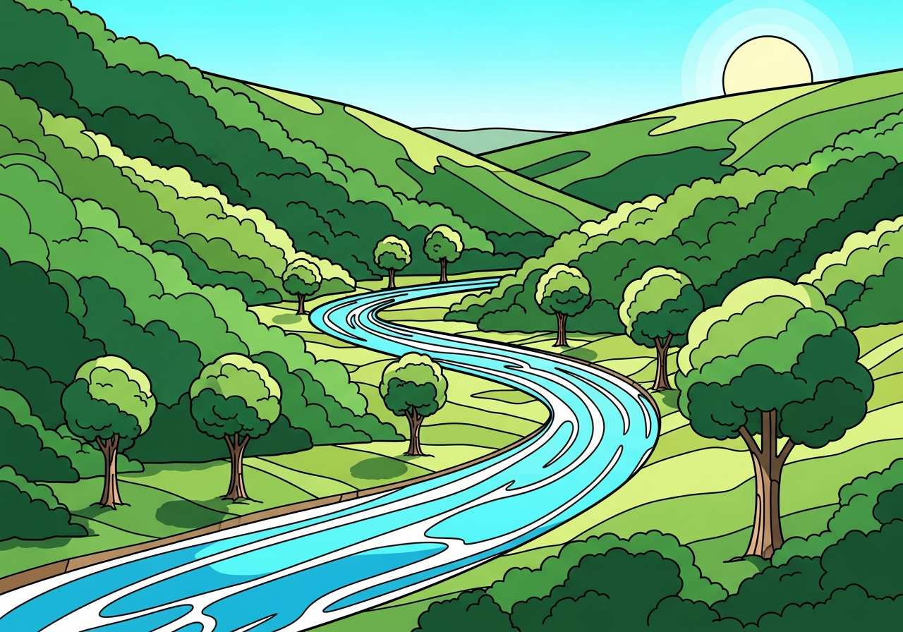 Visual representation of tributary